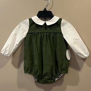 Edgehill Collection Peter Pan Collar Long Sleeve Corduroy Bubble